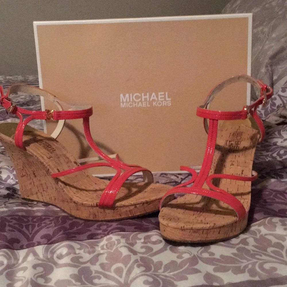 Michael Kors Pink wedge sandals